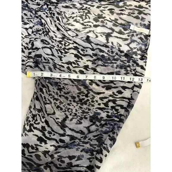 Animal Print Sheer Tunic Top With Empire Waist Womens Size XL - Picture 9 of 11